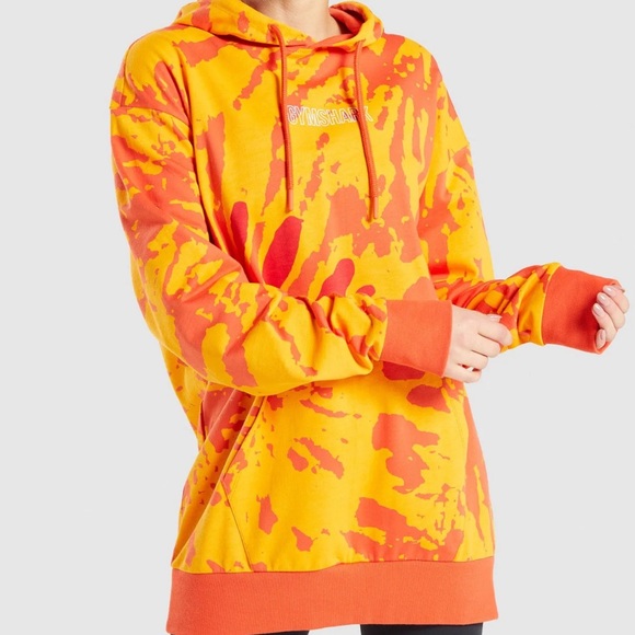 Gymshark Tops - Gymshark color burst‎ hoodie size XS orange woman’s